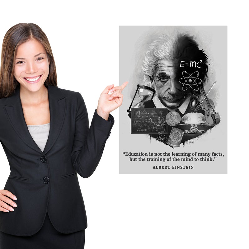 Palace Learning Albert Einstein Poster - Inspirational and Motivational Quote (18" x 24", Laminated) - Image 4